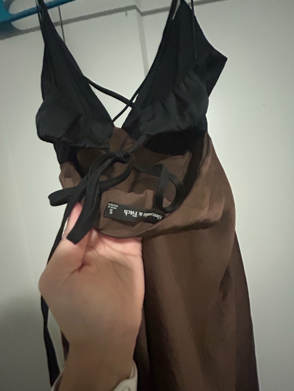 Abercrombie & Fitch Brown Maxi Slip Dress with Black Bodice - Picture 5 of 5